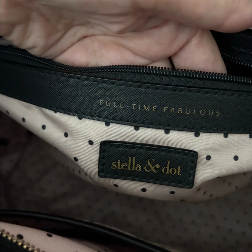 Stella & Dot Full Time Fabulous Black Tote Bag